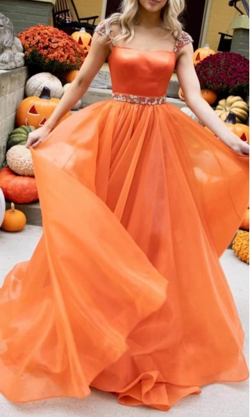 Orange ball gown online